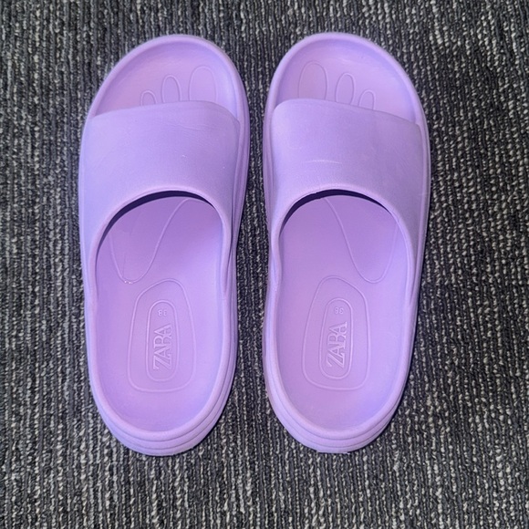 Zara Slides Purple Size 38 - Picture 3 of 5